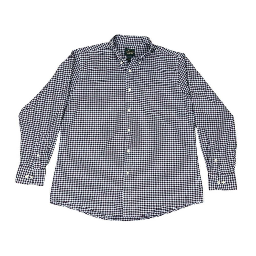Member's Mark Stretch Oxford Men's Size Large Button-Down Shirt Red Gingham
